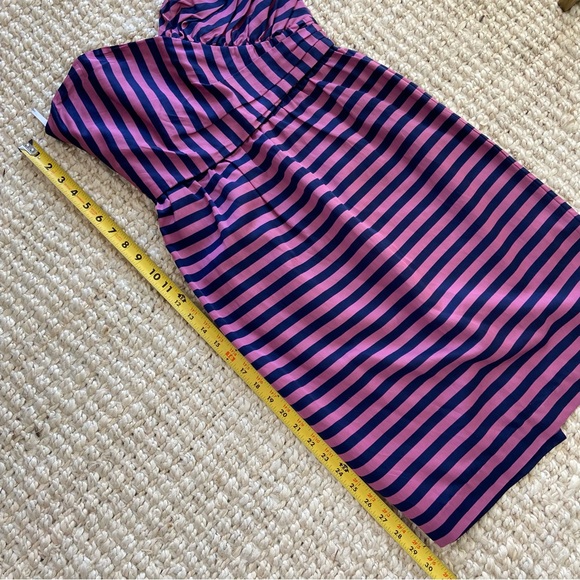 Corey Lynn Calter Anthropologie Pink and Navy Stripe Strapless Dress 8 - Picture 10 of 16